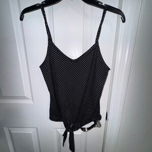 Black Polka Dot Women's Top